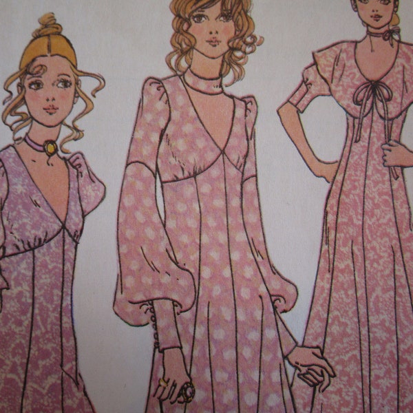 Vintage 1970's McCall's 2747 BIBA Dress and Choker Sewing Pattern Size 13 Bust 35