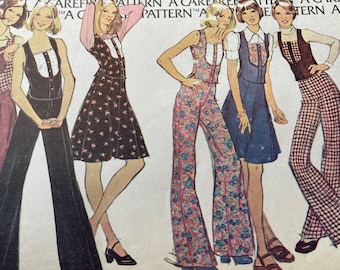 RARE Vintage 1970s McCalls 4191 sewing pattern Size 12 Bust 34 or Size 14 Bust 36