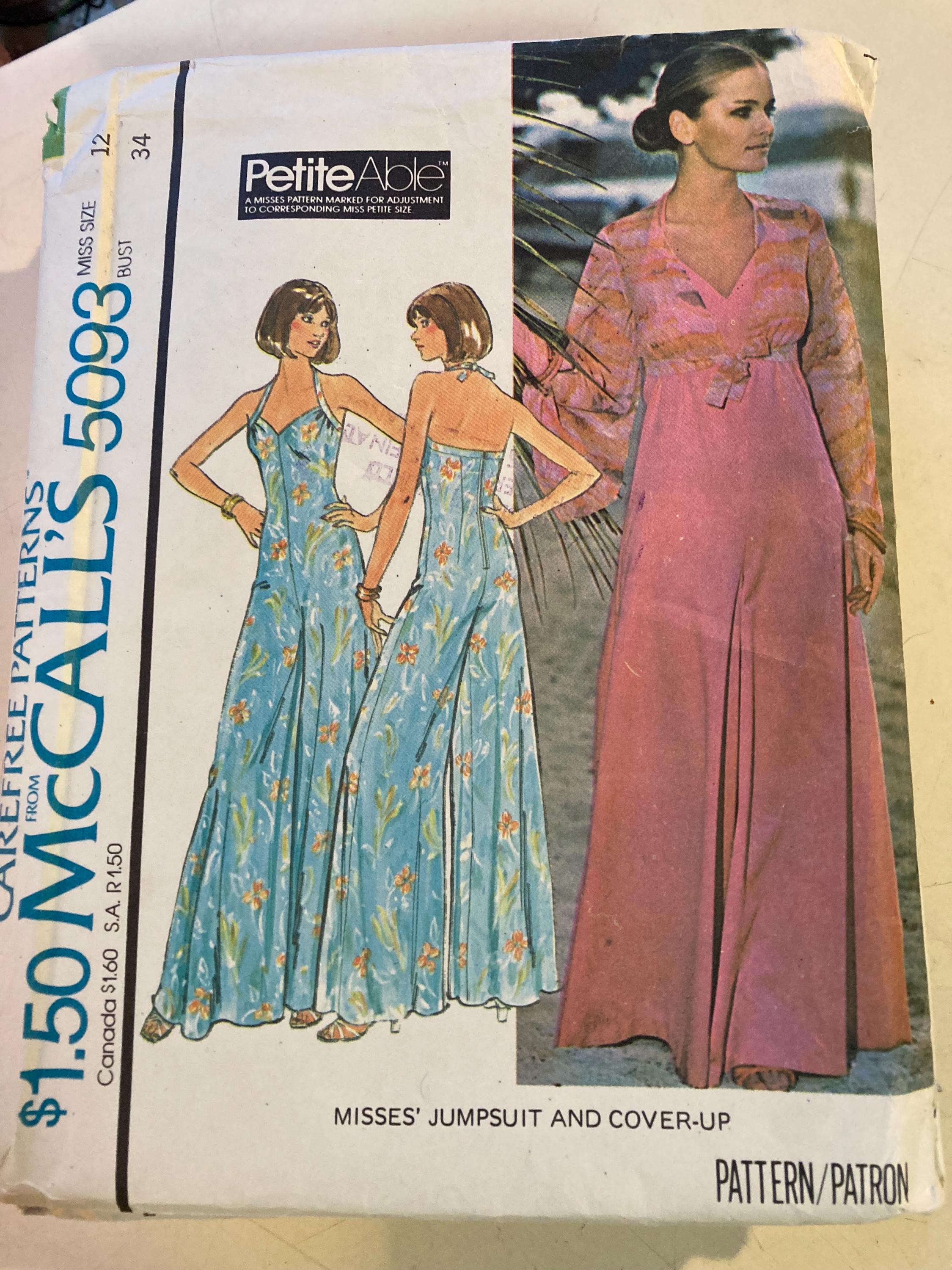 Vintage 1970's Mccall's 5093 Sewing Pattern Size 12 Bust 34 - Etsy