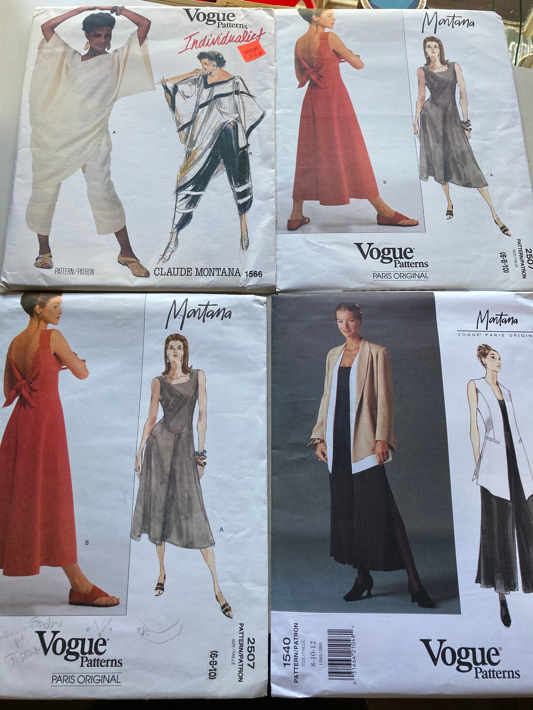Vintage 1980s 90s Vogue 2507 or 1540 Claude Montana Sewing
