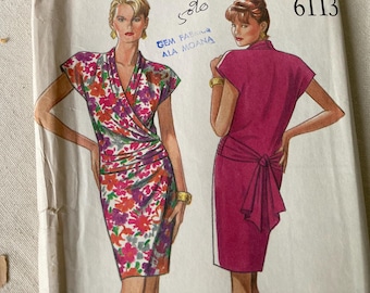 Vintage 1980s NEW LOOK 6113 Sewing Pattern Six Sizes in One