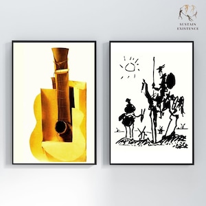 Pablo Picasso Woman with Hat-Seated woman-Guitar-Don Quixote Printable Wall Art Collection