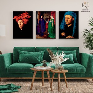 Jan van Eyck- Man in a Red Turban - The Arnolfini Wedding -Man in a Blue Turban- Renaissance - Printable- Wall Art - Collection