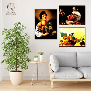 Caravaggio Lute Guitar Players-Still Life-Boy with Fruit- Printable Wall Art Collection
