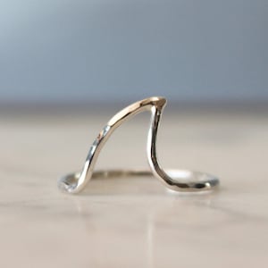 Shark Fin Ring//Sterling Silver//Handcrafted and made to order//Hammered or Smooth Options image 3