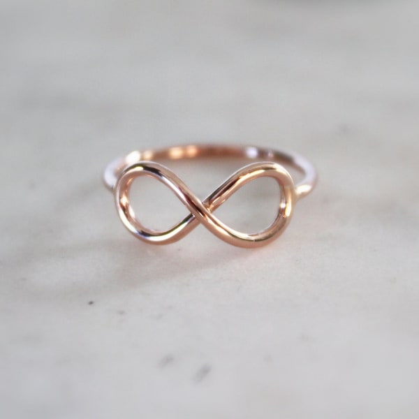 Dainty Gold Infinity Ring//Rose Gold OR Yellow 14kt. Gold Filled//Handcrafted