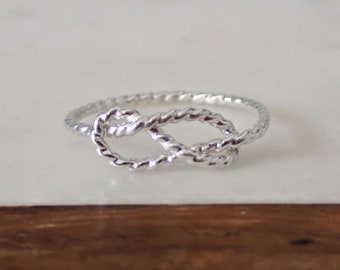 Dainty Nautical Knot Ring//Sterling Silver//Handcrafted//Made to order