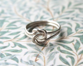 Hitched Double Knot Ring//Argentium Sterling Silver//Handcrafted