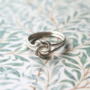 Hitched Double Knot Ring//Argentium Sterling Silver//Handcrafted image 1