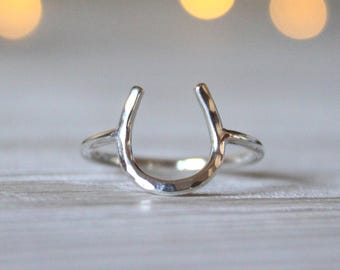 Horseshoe Ring//Sterling Silver//Handcrafted//made to order