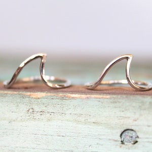 Shark Fin Ring//Sterling Silver//Handcrafted and made to order//Hammered or Smooth Options image 1