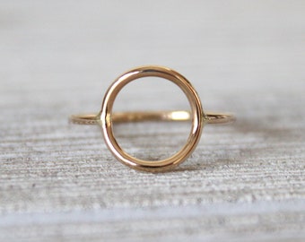 Full Circle Ring//Rose or Yellow 14kt Gold filled//Handcrafted