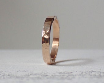 Gold Hammered Band . Handcrafted