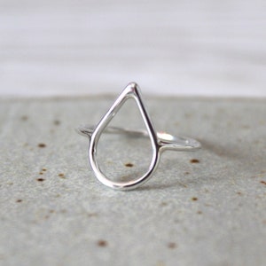 Rain Drop Ring//Argentium Sterling Silver//Handcrafted//Minimalist Ring image 1