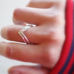 Stacking Chevron Rings//Sterling Silver//Made to Order image 2