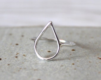 Rain Drop Ring//Argentium Sterling Silver//Handcrafted//Minimalist Ring