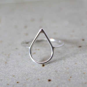 Rain Drop Ring//Argentium Sterling Silver//Handcrafted//Minimalist Ring image 2