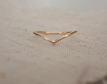 Wishbone Ring . Handcrafted . 14kt yellow gold . 14kt rose gold filled . Sterling silver . Made to order .