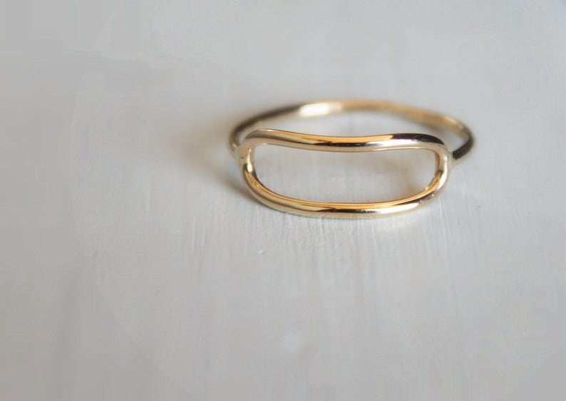 Oblong Ring//14kt Gold Filled or Sterling Silver//Handcrafted//Made to Order image 1