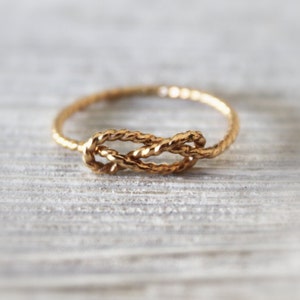 Nautical Knot//tied Forever Ring//14kt Gold Filled//handcrafted - Etsy