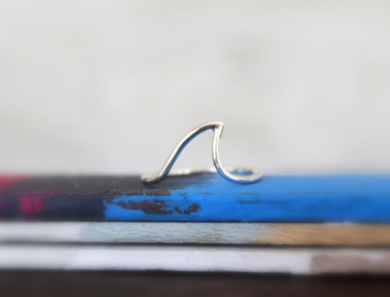 Shark Fin Ring//Sterling Silver//Handcrafted and made to order//Hammered or Smooth Options image 2