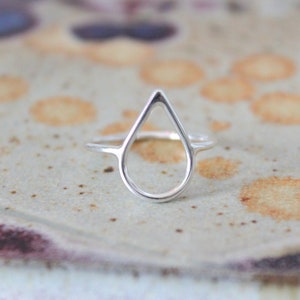 Rain Drop Ring//Argentium Sterling Silver//Handcrafted//Minimalist Ring image 5