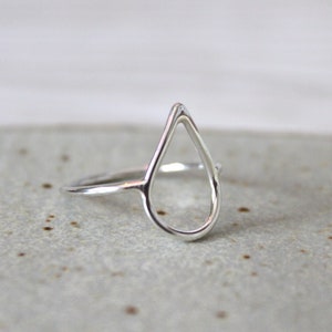 Rain Drop Ring//Argentium Sterling Silver//Handcrafted//Minimalist Ring image 7