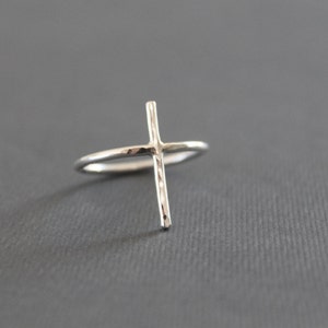 Cross Ring//Sterling Silver//Handcrafted and made to order//Minimalist Ring