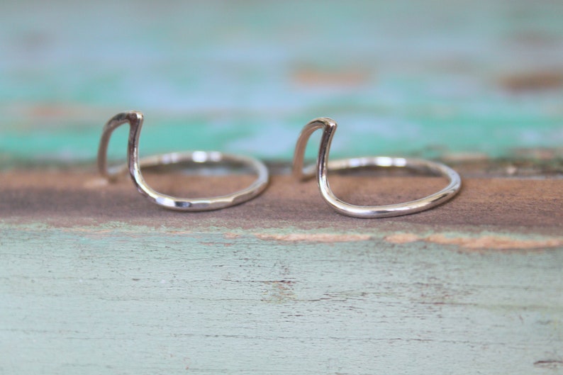 Shark Fin Ring//Sterling Silver//Handcrafted and made to order//Hammered or Smooth Options image 8