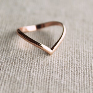 14kt Rose gold filled Chevron Ring . Handcrafted . Made to order