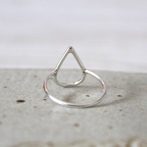 Rain Drop Ring//Argentium Sterling Silver//Handcrafted//Minimalist Ring image 6