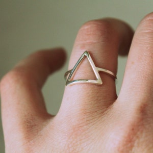 Triangle Ring//Sterling Silver//Handcrafted//Minimalist Jewelry