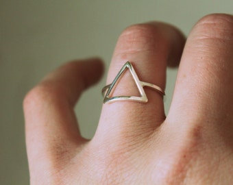 Triangle Ring//Sterling Silver//Handcrafted//Minimalist Jewelry