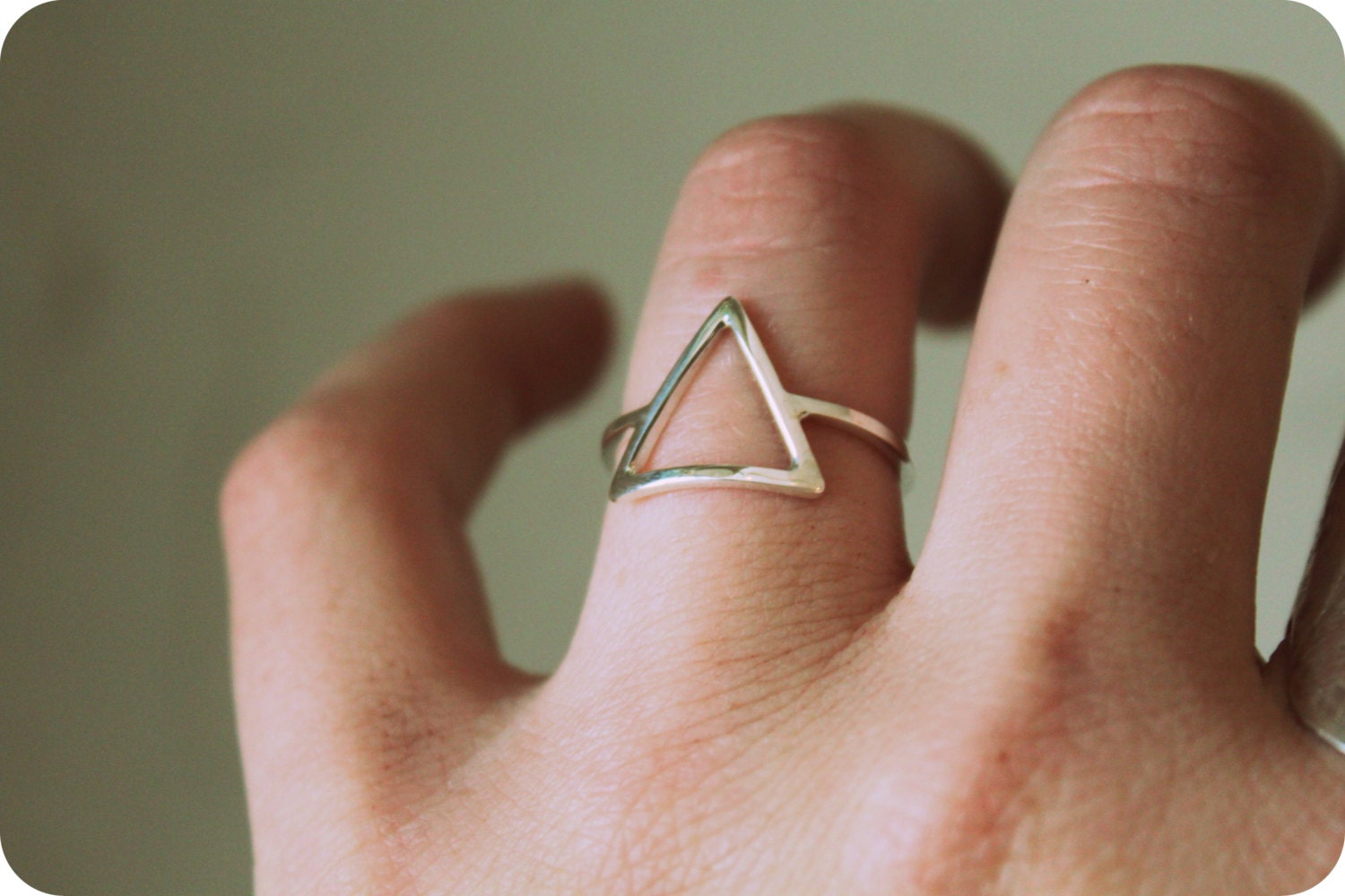 Triangle Ring//sterling Silver//handcrafted//minimalist Etsy