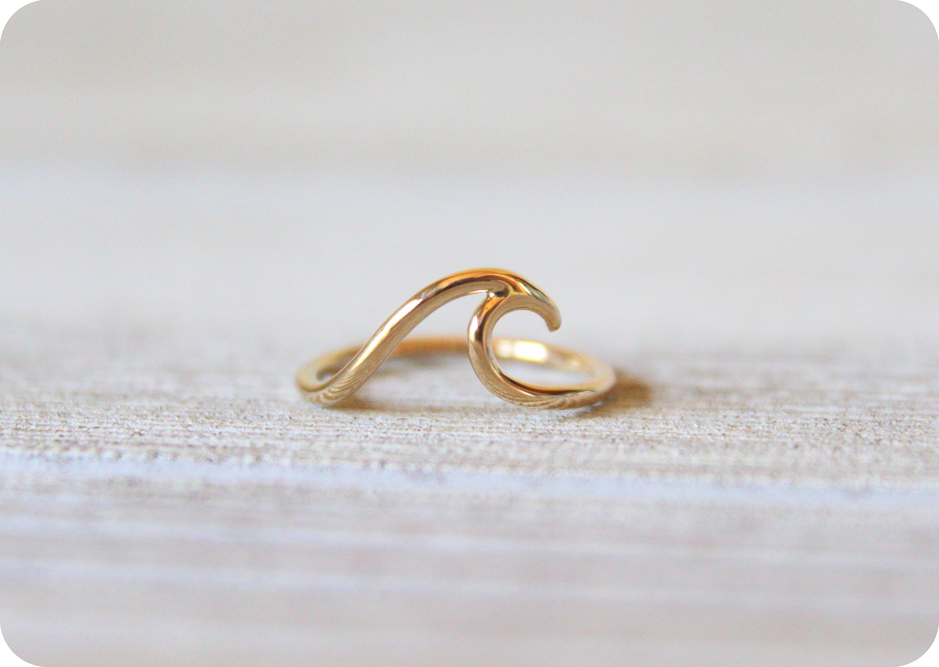 Solid 14kt Gold Wave Ring//Handcrafted//Made to Order//Yellow Etsy