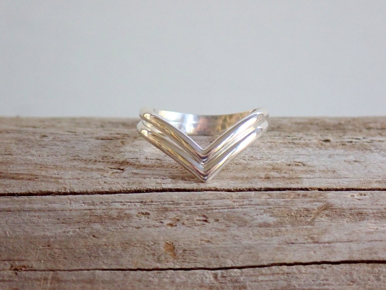 Stacking Chevron Rings//Sterling Silver//Made to Order image 4