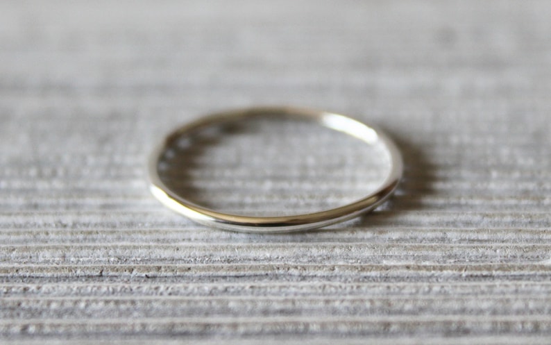 Dainty Band//Sterling Silver or 14kt Gold Filled//Handcrafted//Minimalist Jewelry image 2