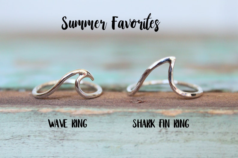 Shark Fin Ring//Sterling Silver//Handcrafted and made to order//Hammered or Smooth Options image 9