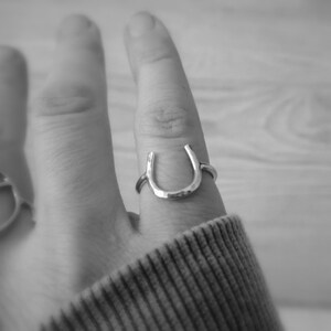 Dual Color Horseshoe Ring . Handcrafted image 5