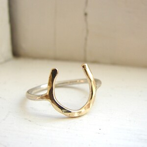 Dual Color Horseshoe Ring . Handcrafted image 4