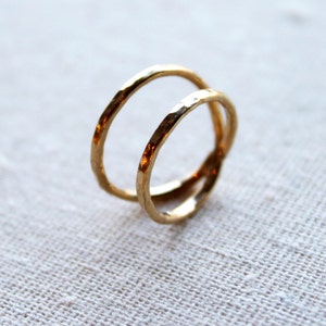 Parallel Ring//14kt Rose Gold, Yellow Gold Filled or Sterling Silver//Handcrafted//Made to Order