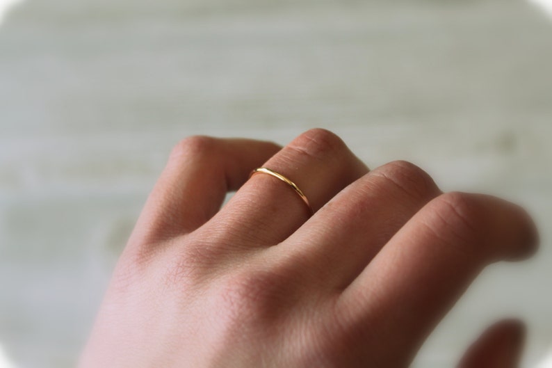 Dainty Band//Sterling Silver or 14kt Gold Filled//Handcrafted//Minimalist Jewelry image 5