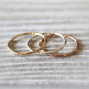 Dainty Band//Sterling Silver or 14kt Gold Filled//Handcrafted//Minimalist Jewelry image 1