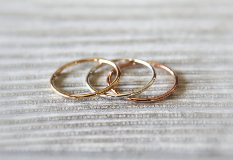 Dainty Band//Sterling Silver or 14kt Gold Filled//Handcrafted//Minimalist Jewelry image 1