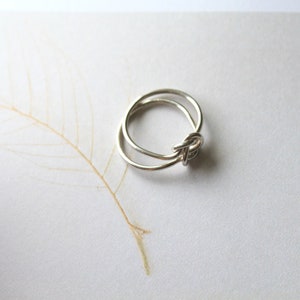 Hitched Double Knot Ring//Argentium Sterling Silver//Handcrafted image 2