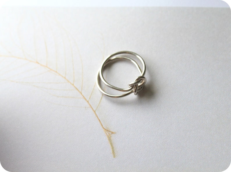 Hitched Double Knot Ring//Argentium Sterling Silver//Handcrafted image 2