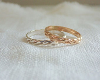 Rope Ring//14kt Gold Filled or Sterling Silver//Handcrafted//Made to Order