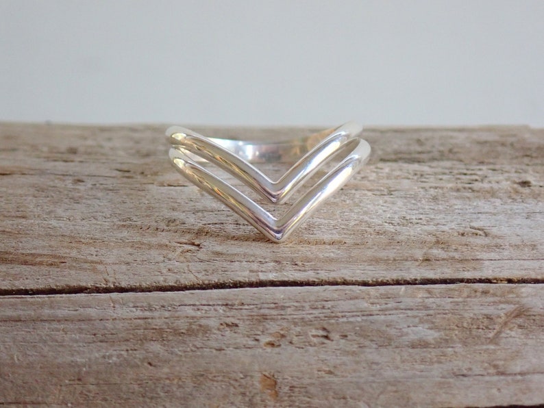 Stacking Chevron Rings//Sterling Silver//Made to Order image 1