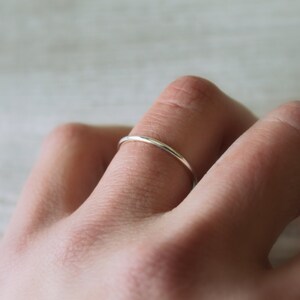 Dainty Band//Sterling Silver or 14kt Gold Filled//Handcrafted//Minimalist Jewelry image 4