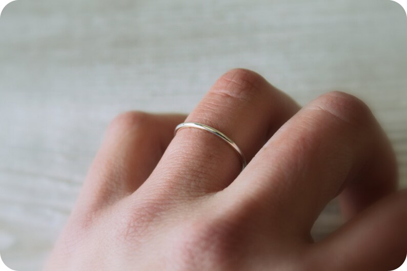 Dainty Band//Sterling Silver or 14kt Gold Filled//Handcrafted//Minimalist Jewelry image 4